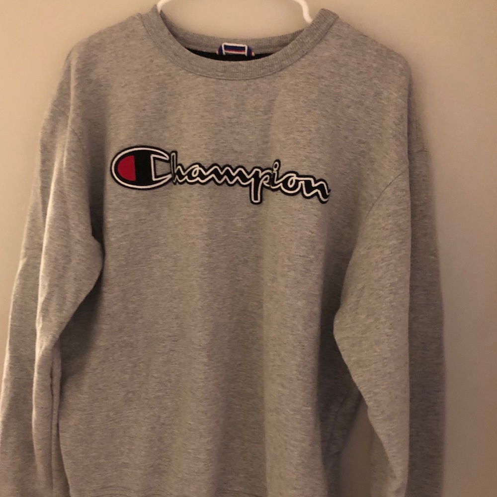 Champion crew neck sweatshirt unisex grey